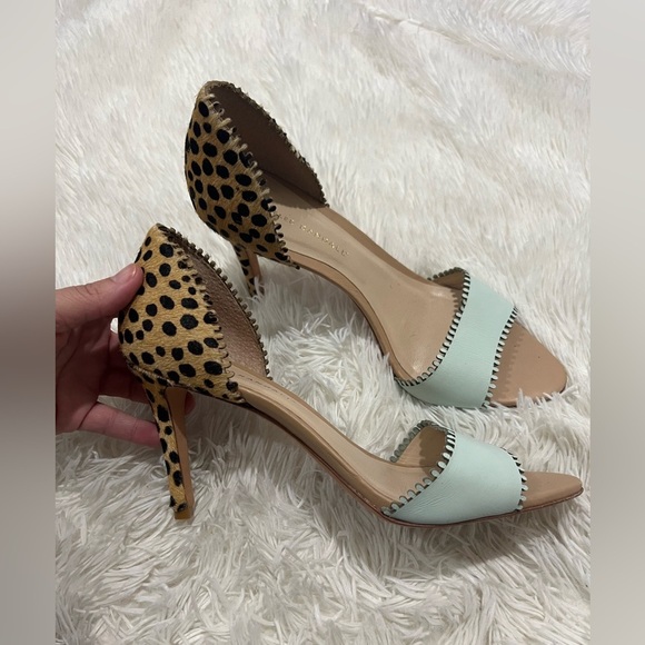 Loeffler Randall Leopard Print Pony Hair D’Orsay Heels - Size 9.5 - Picture 1 of 8